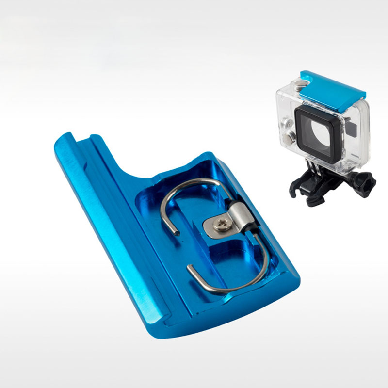 Cnc Aluminium Top Behuizing Clip Case Lock Gesp Klink Voor Gopro Hero 4 3 + Sport Camera Waterproof Case aluminium Top Lock