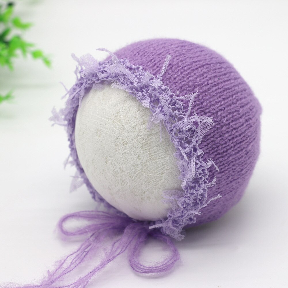 Pasgeboren Fotografie Props Hoed Mohair Pasgeboren Hoed Baby Fotoshoot Props Accessoires: light purple