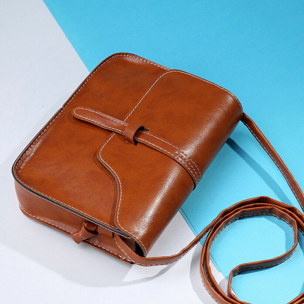 Mini sac à bandoulière en cuir PU jaune pour femmes, petits sacs à bandoulière pour filles, bourse pour téléphone: Marron