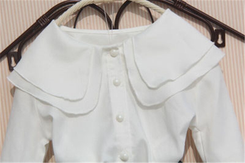 Meisjes witte blouse met lange mouwen voor meisjes in school casual stijl meisjes shirts tienerkleding voor meisjes 6 8 10 12 13 14