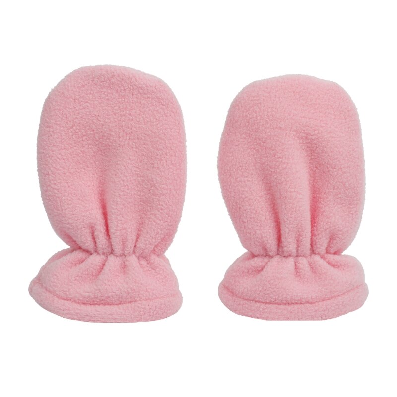 Baby Gloves Winter Warm Plus Velvet Mittens Children Kids Lined Fleece Gloves: Pink S