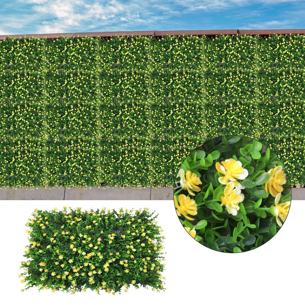 Wall Decor Hedge Lawn With Flower Artificial Plants Mat Privacy Fence Screen Faux Greenery Wall Panels Decorative Flower Wall