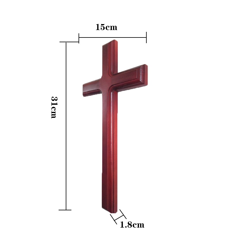 Kristent kors håndlavet massivt træ væghængende jesus stort kors katolsk kirke vægdekoration 31 cm