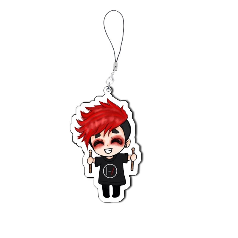 Twenty One Pilots Keychain Mobile Phone Chain Acrylic Twenty One Pilots Key Ring Pendant Accessories Jewelry Fans ﻿: green