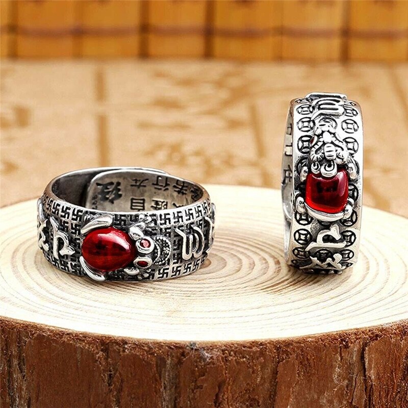 unisex Pixiu Ring - Verstellbare Feng Shui Amulett - Schutz & Wohlstand - Jahrgang Tiermotiv