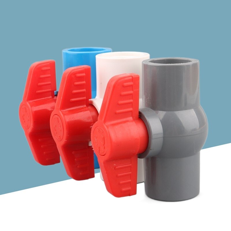 1pc 20 25 32 40 50mm PVC Ball Valve Garden Irrigation Ball Valve Aquarium Fish Tank Water Pipe Valve
