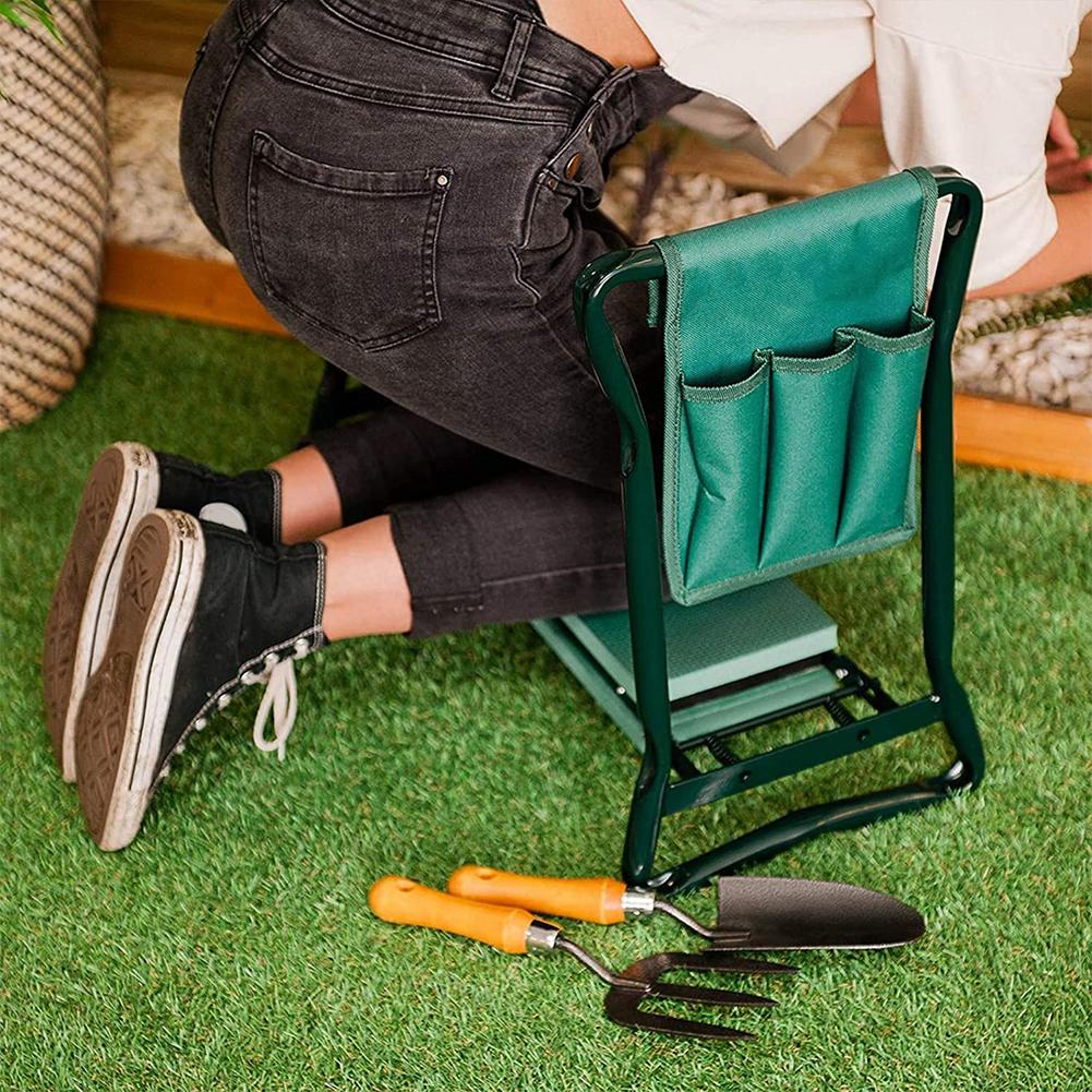 Multifunctional Folding Garden Kneeler And Seat With 3 Bonus Tool Pouches Bearing 150KG