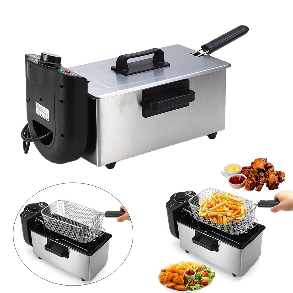 2000 Watt Stainless Steel Triple Basket Electric Deep Fryer
