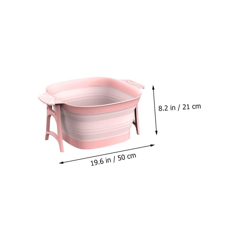 1pc cm grote plastic voetenbad voor huishoudelijk gebruik, opvouwbare voetenbak, plastic voetenbad voor huishoudelijk gebruik met massagerol (roze)