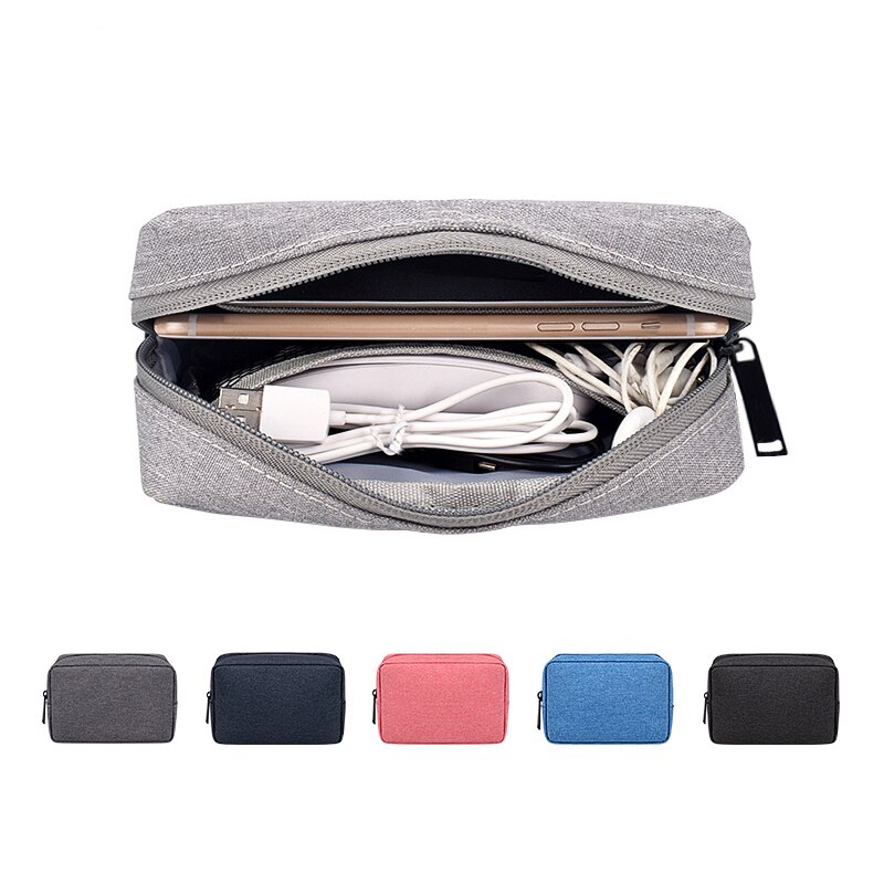 Waterproof Power Bank Bag USB Charger Gadgets Cables Wires Organizer Pouch Travel Electronic Accessories Protection Storage Case