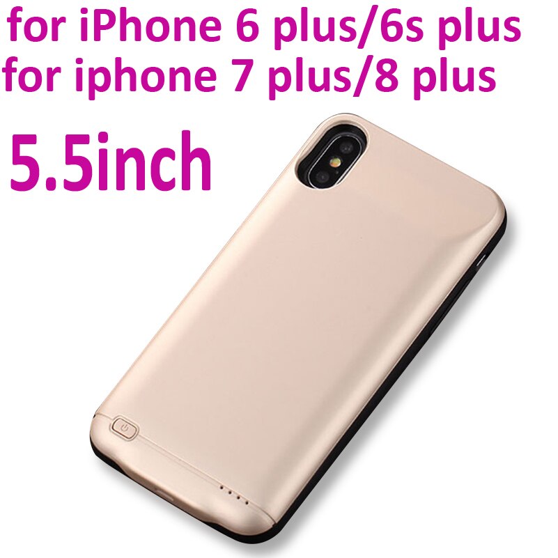 3000/4000/5000mAh ładowarka Case dla iPhone 11/11pro/11 Pro Max X XS MAX XR 6 6S 7 8 Plus Power Bank ładowarka przypadku: Gold 6P 6SP 7P 8P