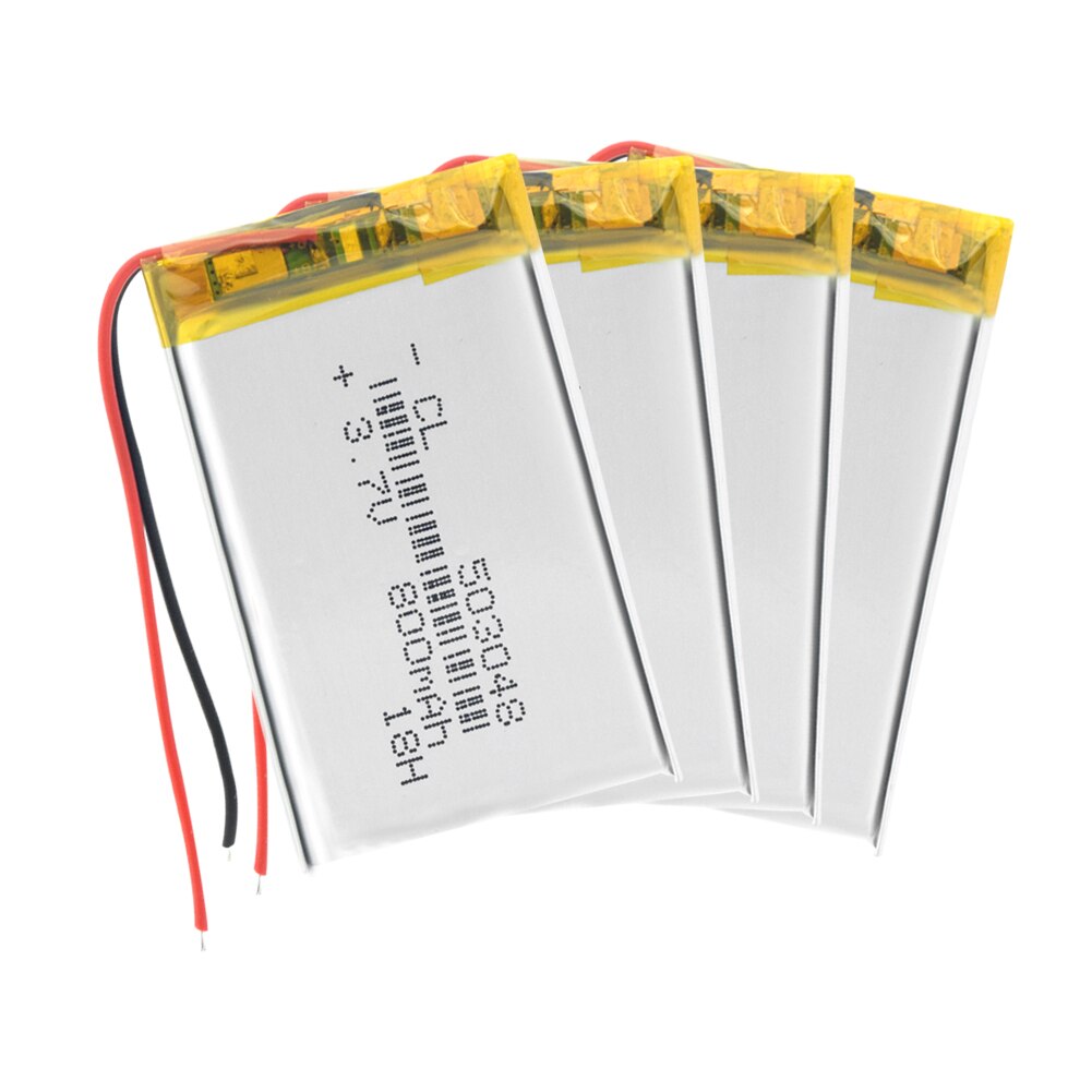503048 Rechargeable battery 3.7V 053048 800MAH lithium polymer Battery For MP3 MP4 Bluetooth GPS wireless stereo headset tablet: 4Pcs