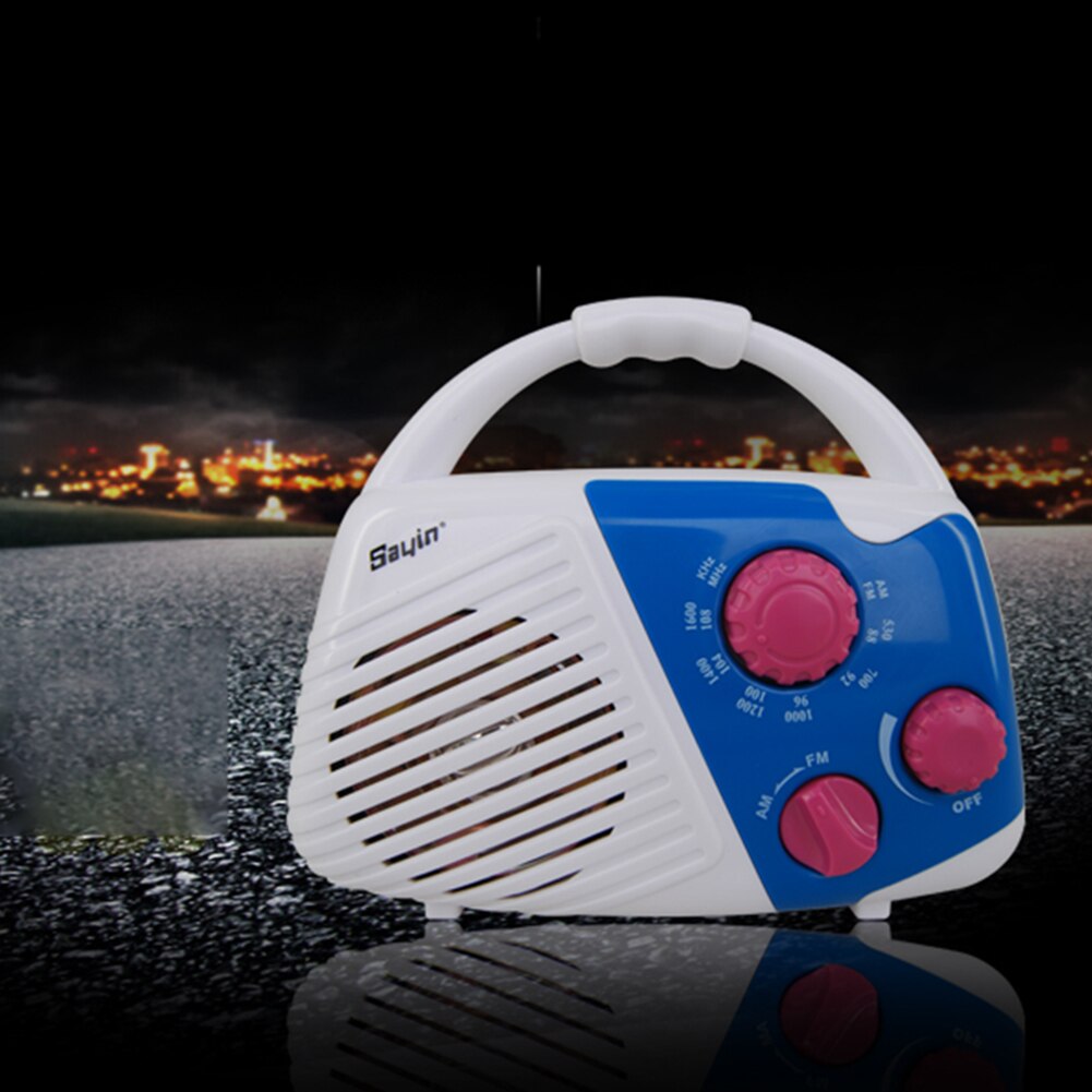 Opknoping Waterdichte Muziek Knop Insteekkaart Douche Radio Speaker Am Fm Mini Top Handvat Verstelbare Volume Batterij Aangedreven Badkamer