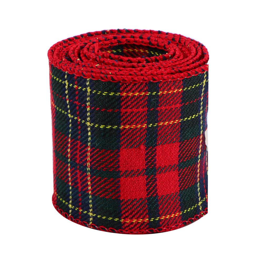 6M Kerst Lint Rood Zwart Plaid Linnen Linten Kerstboom Boog Decoraties Voor Huis Xmas Cadeaupapier Lint Noel: Style G