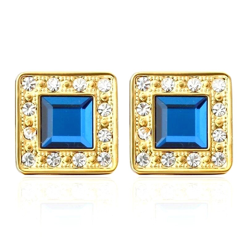 thumbnail image 2 of Pir Of Cufflinks, Dimond Pttern With 2 Brillint-Cut Dimonds Totl 2 of 12