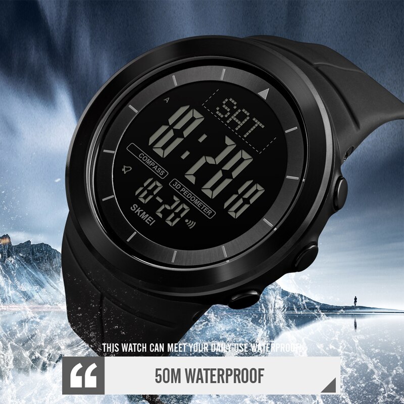 Skmei 1403 Mannen Digitale Horloge Kompas Armband Waterdicht Mannen Polshorloge Calorie Stappenteller Sport Horloges Mannelijke Klok Horloge