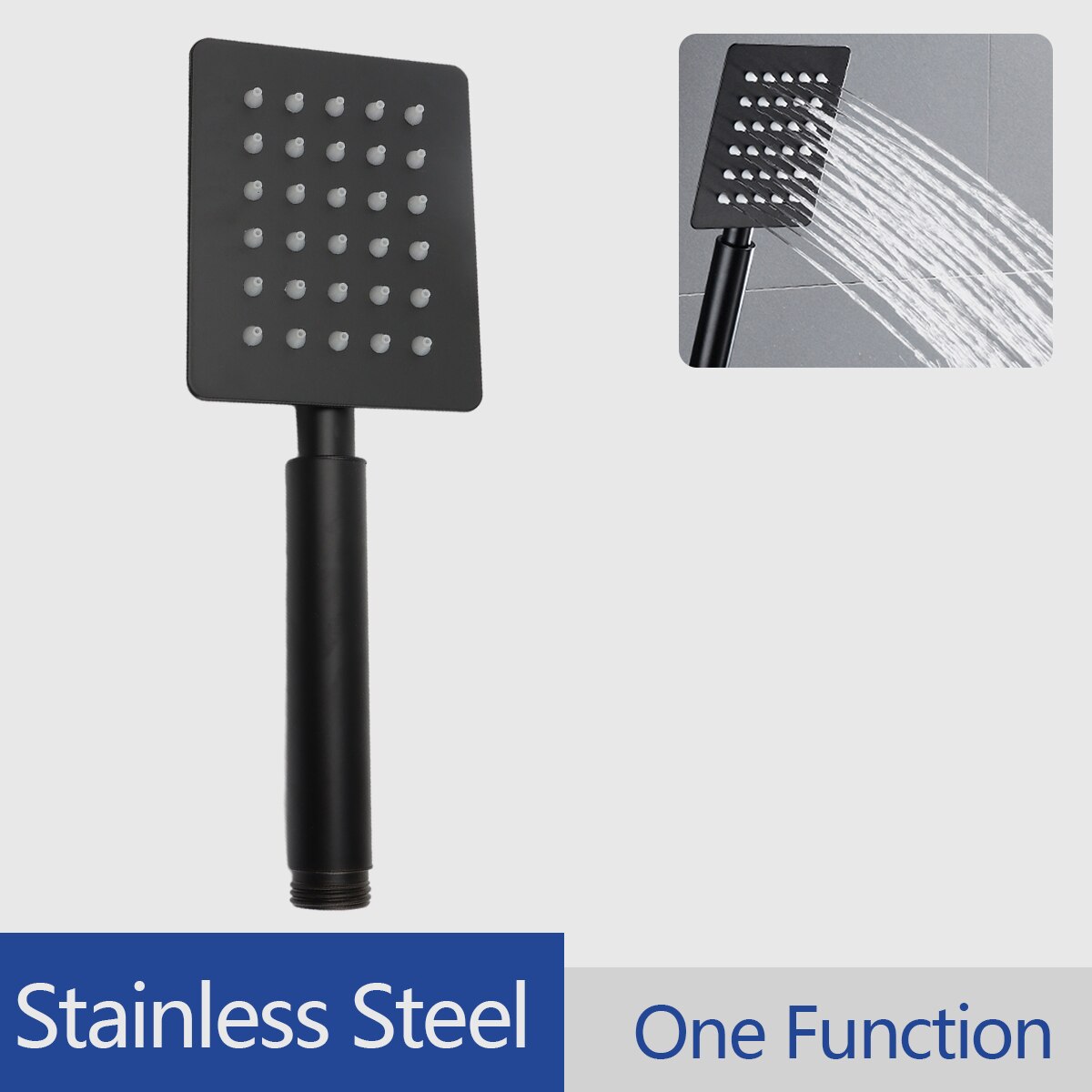 Hand-held Shower Head Water Saving Black Bathroom Rainfall Shower Nozzle Aerator High Pressure handheld Shower Head: shower head D