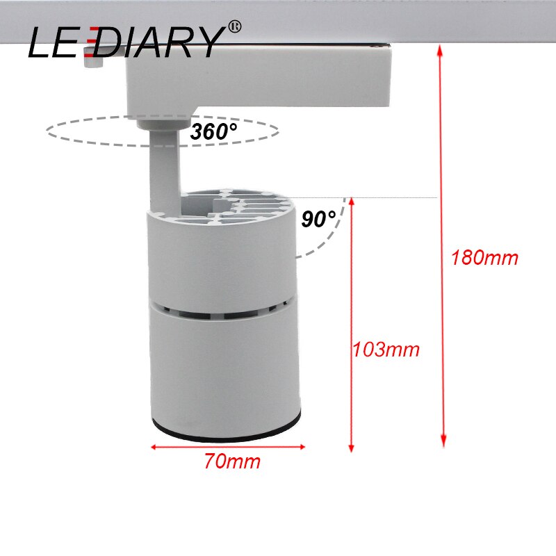 LEDIARY Top LED Track Lampe 15 W 220 V 15 Grad 2 Drähte Kommerziellen Beleuchtung Shop Mall Hotel TOYO ganze Aluminium COB RA85