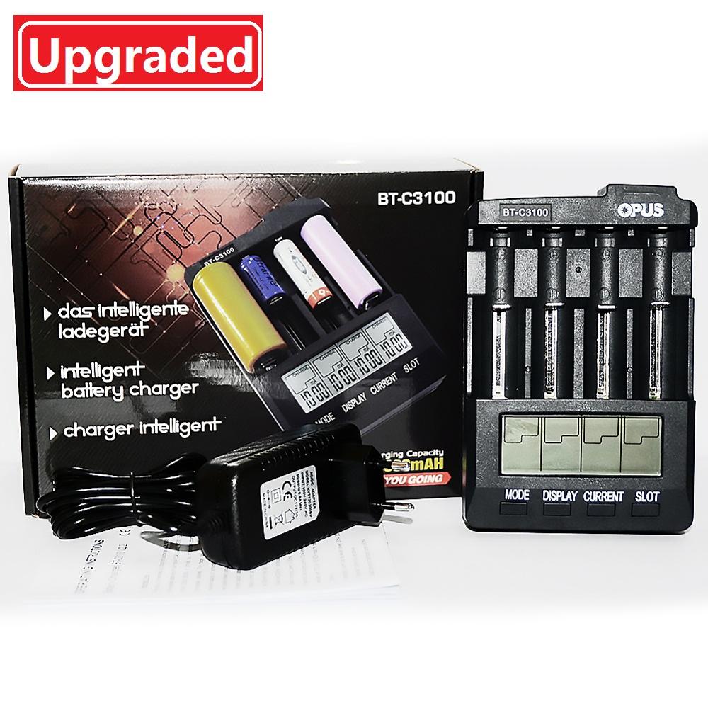 Opus BT-C3100 Li-Ion Batterij Nimh Batterijlader V2.2 Universele Vier Slots Lcd Smart Oplaadbare Batterij Oplader