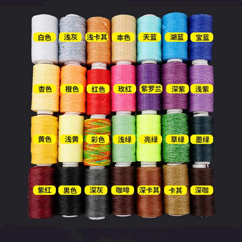 28 Pcs Wax Line DIY Leather Sewing Thread Hand Stitching Leather Bag Wallet Sewing Thread Craft Flat Wax Line
