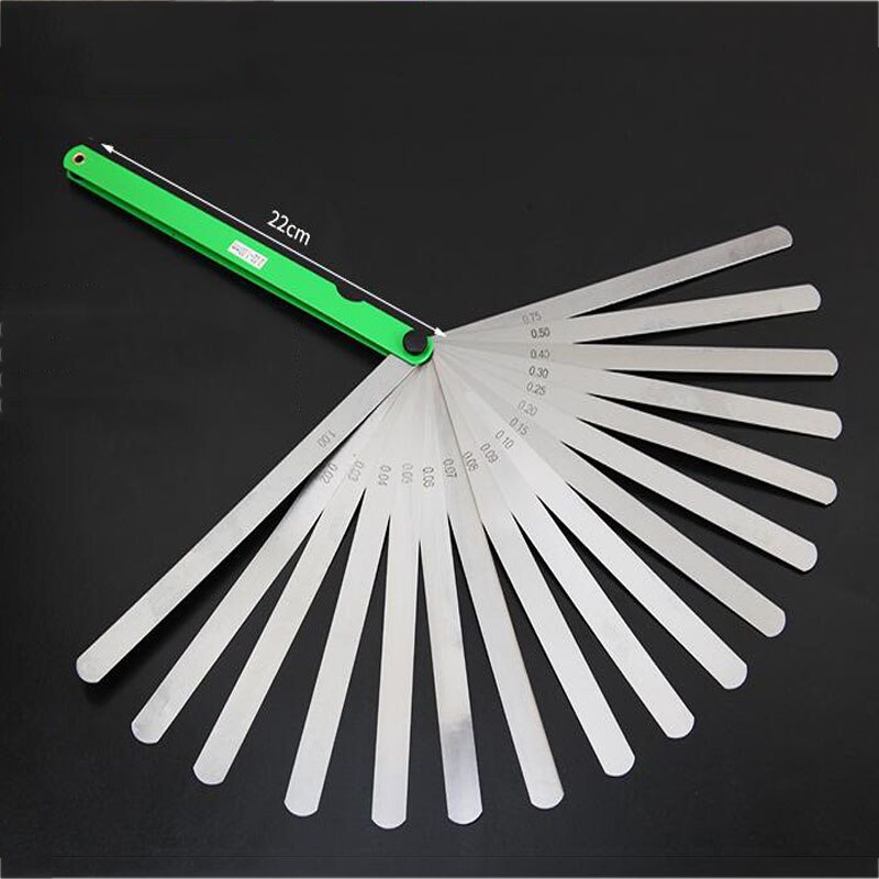 Detachable Feeler Gauge 150mm Length 17 Blade Feeler Measuring Instrument Metric Feeler Gauge 0.02-1.00mm Measuring Tool