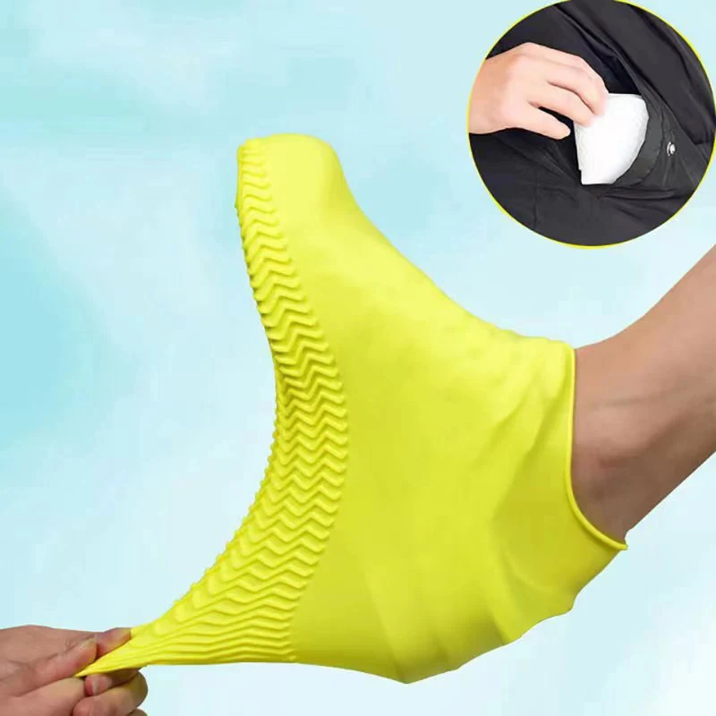 1 par de cubrezapatos de goma para botas de lluvia para uso en exteriores, cubrezapatos impermeables de silicona, cubrezapatos para días lluviosos, lluvia antideslizante reutilizable