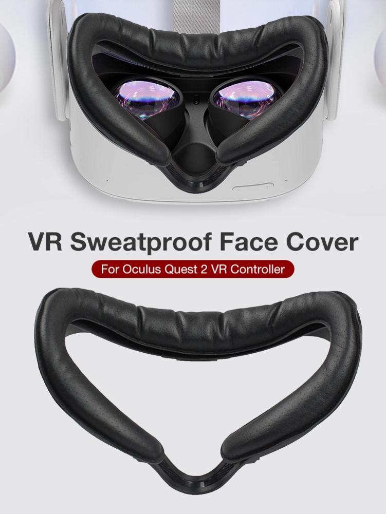 PU Leder Sweatproof VR Gesicht Schutz Baumwolle Auge Maske Bottom Unterstützung Nase Unterstützung Zubehör Kit Für Oculus Quest 2 Headset