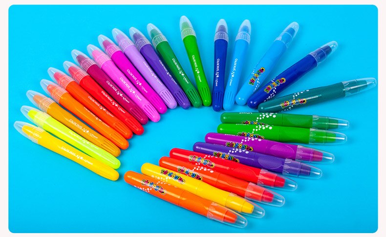 Maped 12/24/36/48 color Thick/thin rod oil pastel water soluble rotary crayon set safe non-toxic and washable art supplies