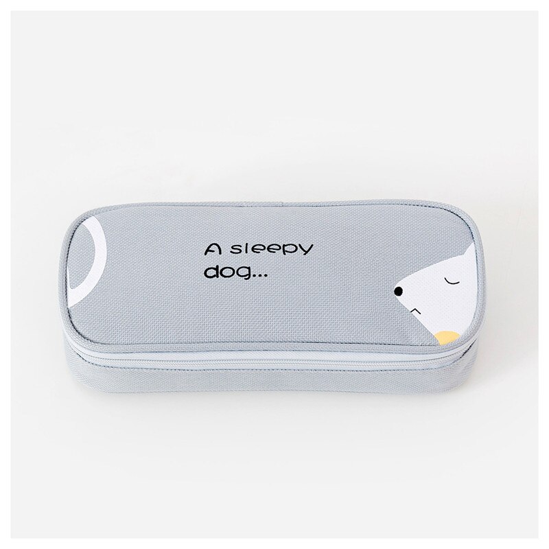 Fengdong School Stationery Pencil Bag For Boys Large Capacity Cute Animal Pen Bag Children School Pencil Case School Products: grey