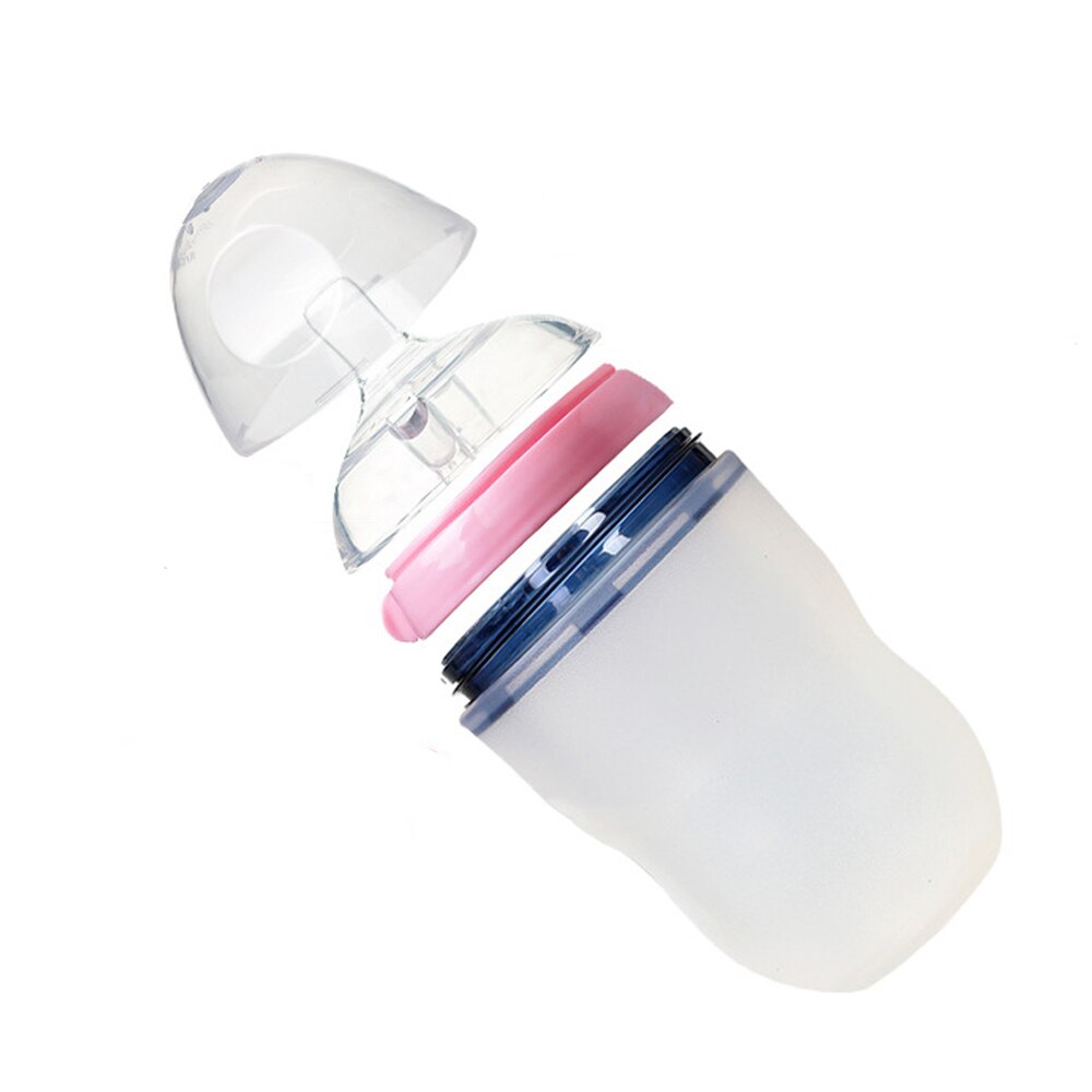 150ml & 250ml baby modermælk flaske bred hals blød silikone fodring container spædbarn drikke vandflaske børn ammende flasker