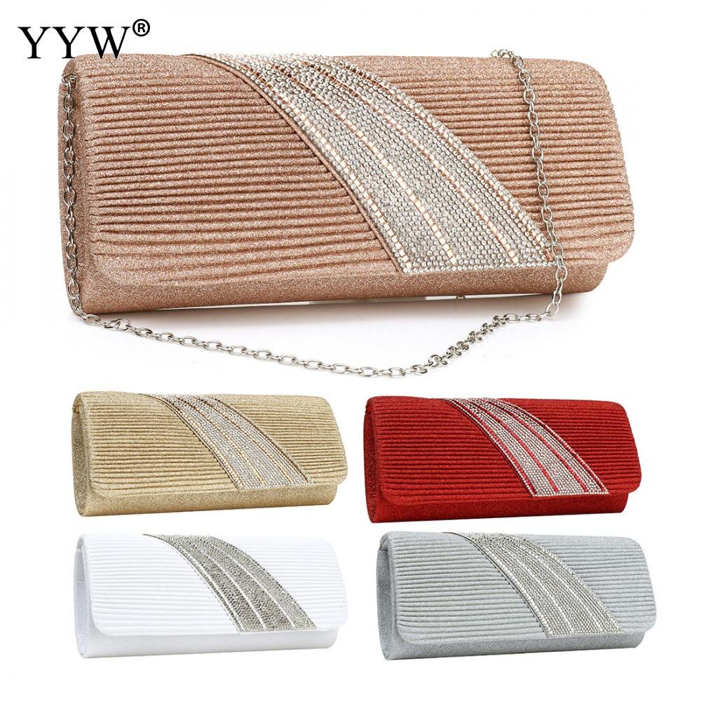 Rhinestone Clutch Bag Women Long Wallet Purse Clutch Female Wedding Bags With Chain Sac Main Femme Envelope Clutch