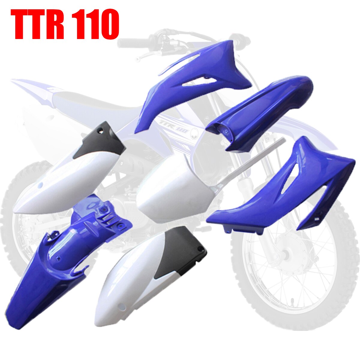 TTR110 Plastique Carénage Kit Carrosserie pour Yamaha TTR110 TTR 110 et 110-200CC Dirt Bike