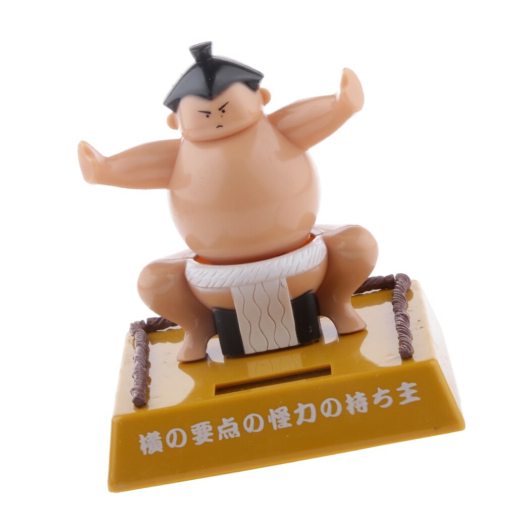 Solar Powered Sumo Wrestler Kids Swing Toy Car Ornament Home Office Tabletop Decoration Kids