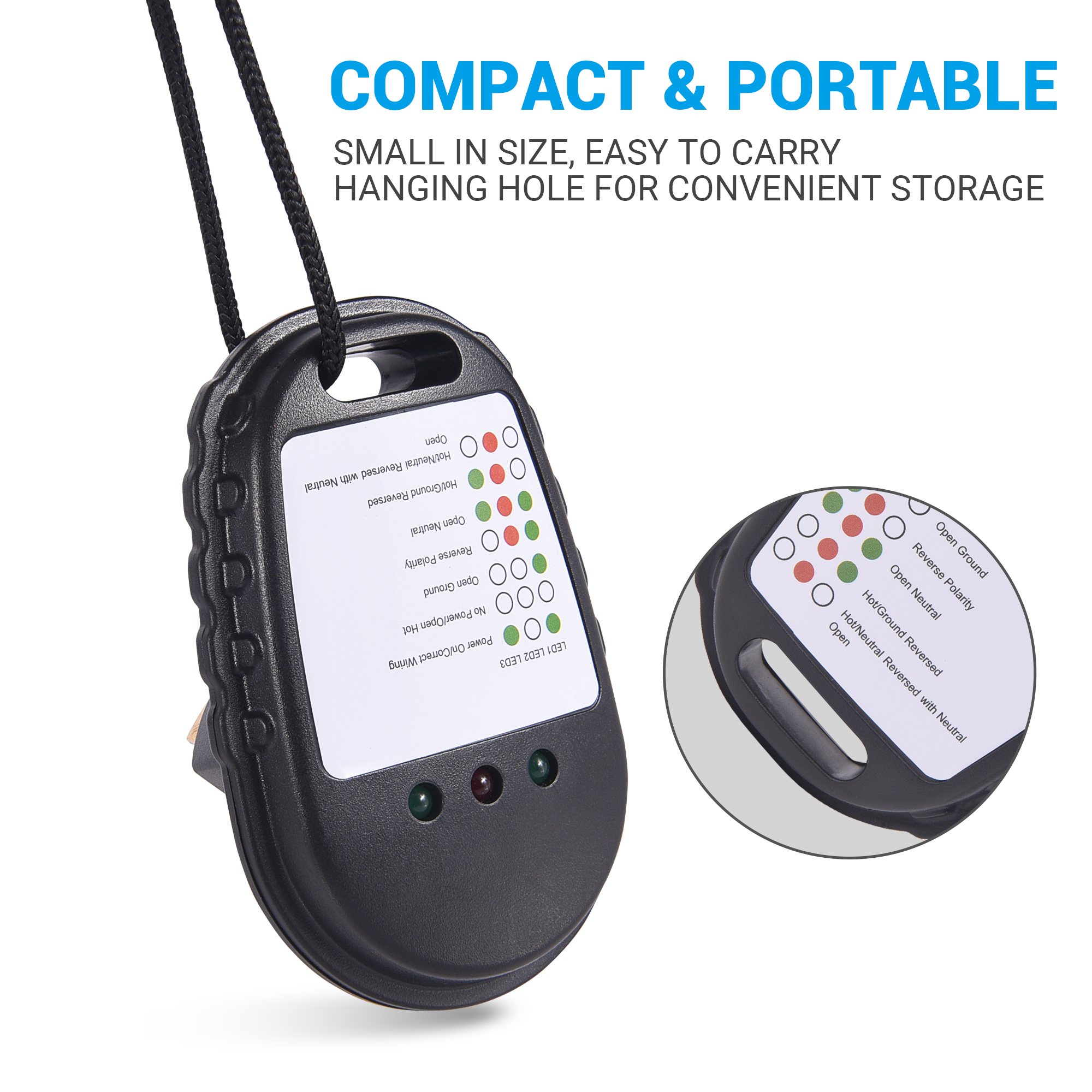 Mictuning 30Amp Rv Circuit Tester Nema TT-30P Rv Power Voetstuk Tester Bakje Analyzer Met Led Licht Indicator Voor Camper