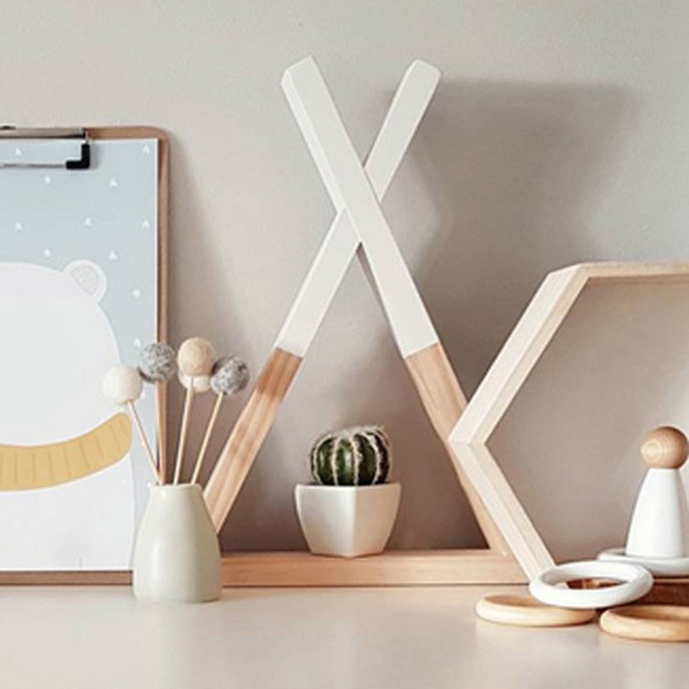 23*39cm triangel vägg ram hus hylla display rack dekorera vardagsrum sovrum barnrum hantverk förvaringsställ