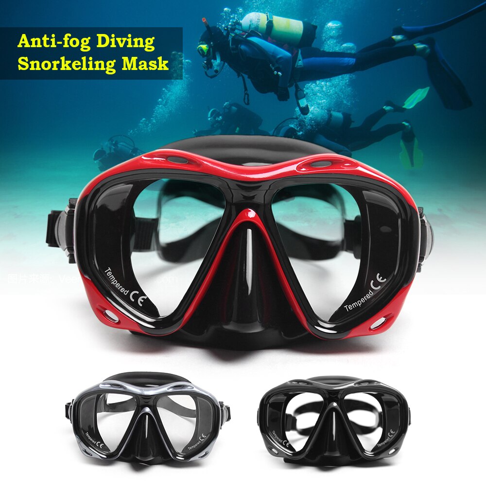 Silicone Gear Scuba Diving Mask Equipment Snorkel Adults Anti-Fog UV Waterproof Swim/Dive Glasses Men Women
