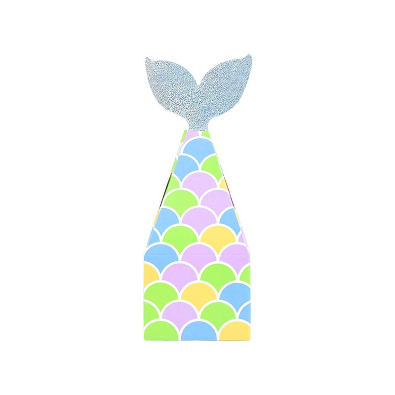 Boîtes en papier queue de sirène licorne 10 pièces/ensemble, boîtes à biscuits bonbons Popcorn, fournitures de décoration pour fête d&#39;anniversaire mariage enfants: set H
