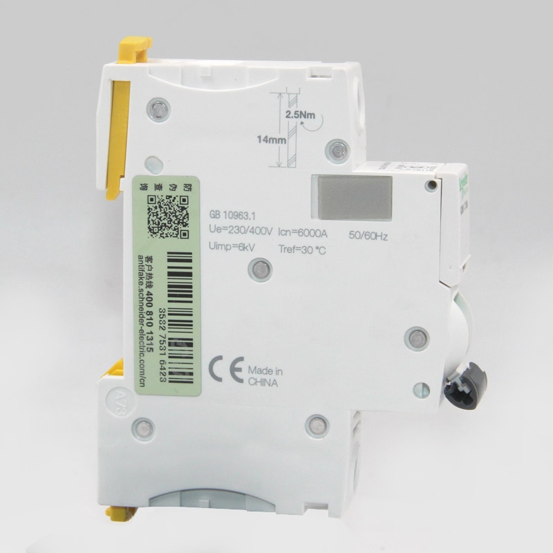 Schneider All Series MCB Circuit breaker Air switch IC65N 1P 10A 16A 20A 25A 32A 40A 50A 63A