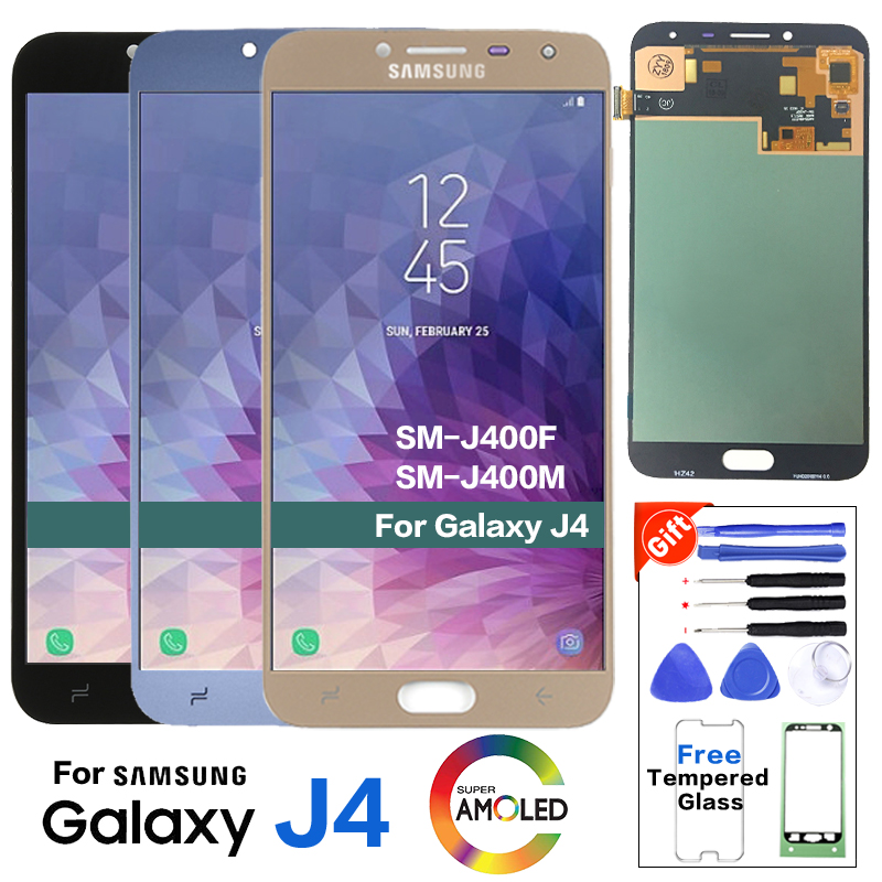 Original Super Amoled LCD für SAMSUNG Galaxy J4 LCD Display J400F J400F/DS J400G/DS lcd Touch screen Digitizer Montage