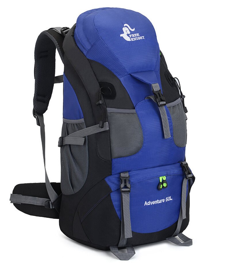 Waterdichte Bergbeklimmen Rugzak, 50-Liter Outdoor Sporttas, Reizen, Kamperen, Wandelen, dames En Mannen Rugzakken: DEEP BLUE