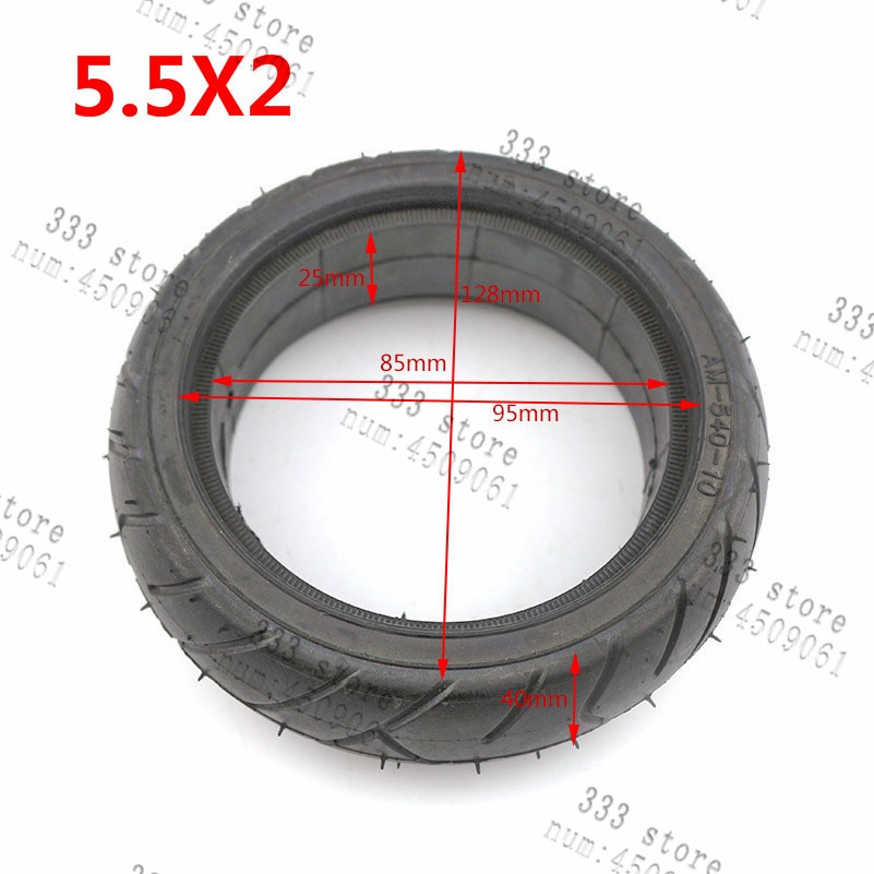 Neumático sólido de 5,5x2, Diámetro externo de 128mm, apto para Hoverboard, autobalance, piezas de repuesto para patinete eléctrico,