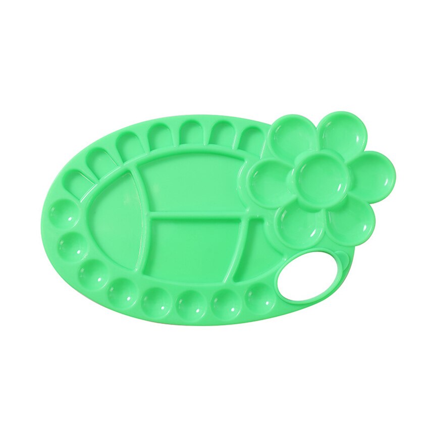 Bloem Vorm Colour Palette Kinderen Schilderen Gereedschap Plastic Verf Palet Voor Aquarel Olieverf Wit/Blauw/Roze/groen: green