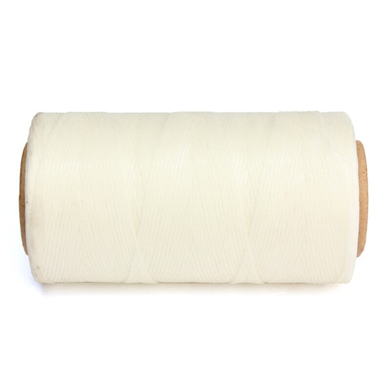 Cable de hilo encerado de cuero 150D, duradero, de , 240 metros, 1mm, para herramienta artesanal DIY, hilo de costura a mano: Blanco