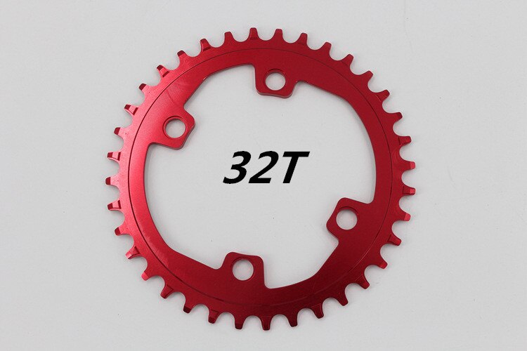 SNAIL MTB Bike Chainring Round Oval For Shimano M7000/8000/9000 32/34/36/38T 96BCD Narrow Wide Tooth Plate: 32T Round Red