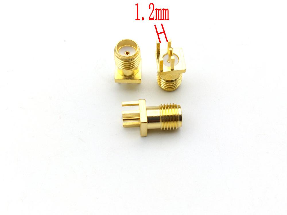100Pcs Gold SMA female jack solder PCB clip 0.8mm 1.0mm 1.2mm 1.6mm ge mount RF connector: 1.2mm