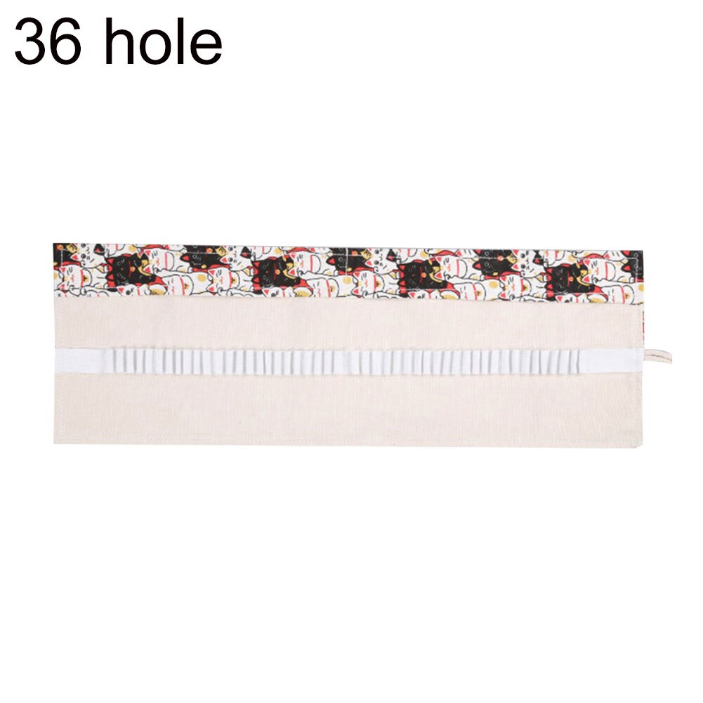 12/24/36 huller pige dreng penalhus pen taske lærred rulle stationær holder panel: Formue kat 36 huller