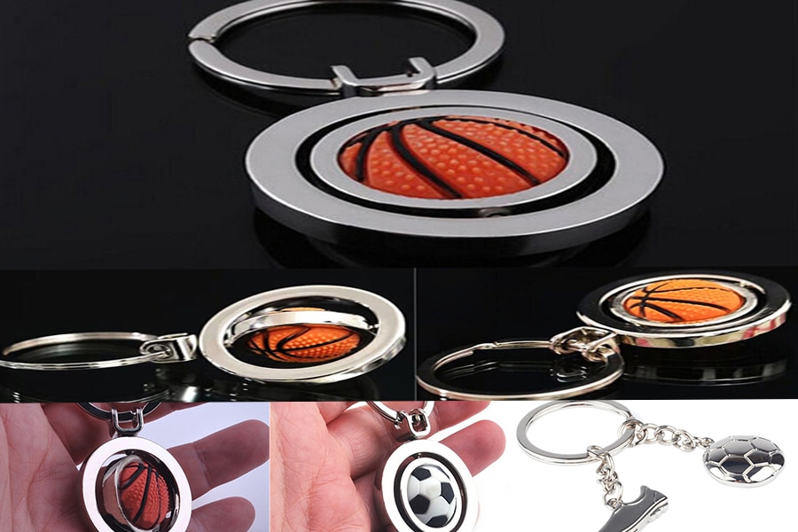 1Pcs 3D Mode Sport Sleutelhanger Auto Sleutelhanger Sleutelhanger Voetbal Basketbal Bal Hanger Sleutelhanger Bureau Accessoires & Organizer