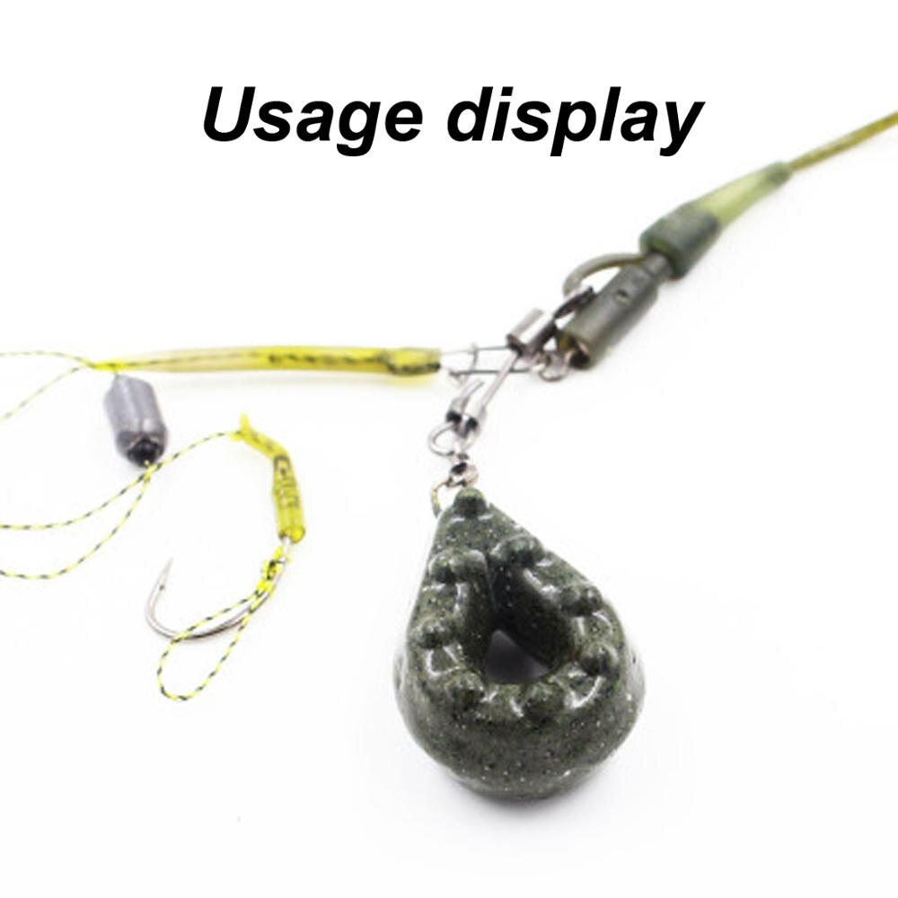 JIGEECARP 2PCS Carp Fishing Tapered Flat Pear Shaped Lead Sinkers Pebble Weight Mimic Coated Fishing Lead Weights