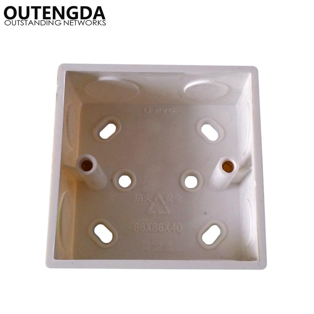 Panel de interruptor montado en superficie, esquinas cuadradas, caja inferior, 86 tipos, caja de conexiones de enchufe de pared para montaje en pared, AP inalámbrico, 2 uds.