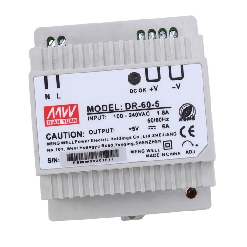 Industrial Rail Power Supply Rail Power Supply 60W Rail Switching Power Supply: 5VDC